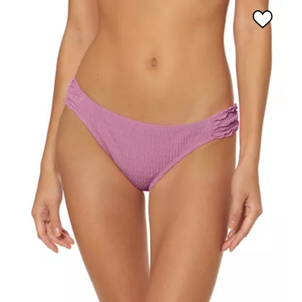 JESSICA SIMPSON Rose Dust Sock It To Ya Smocked Hipster Bikini Bottoms Sz S NWT
